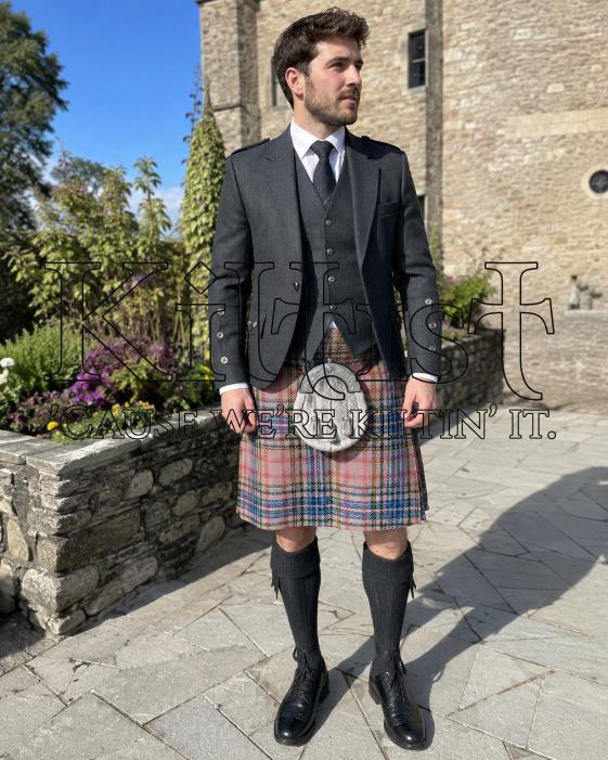 Pink Castle Tartan Kilt for Men
