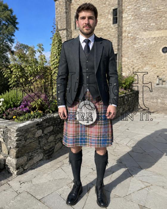 Pink Castle Tartan Kilt for Men