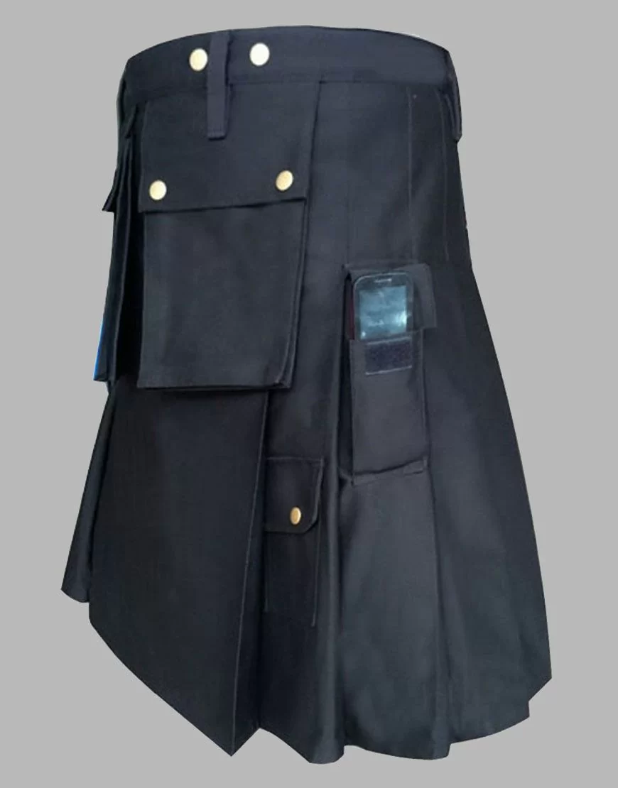 Police Black Utility Kilt