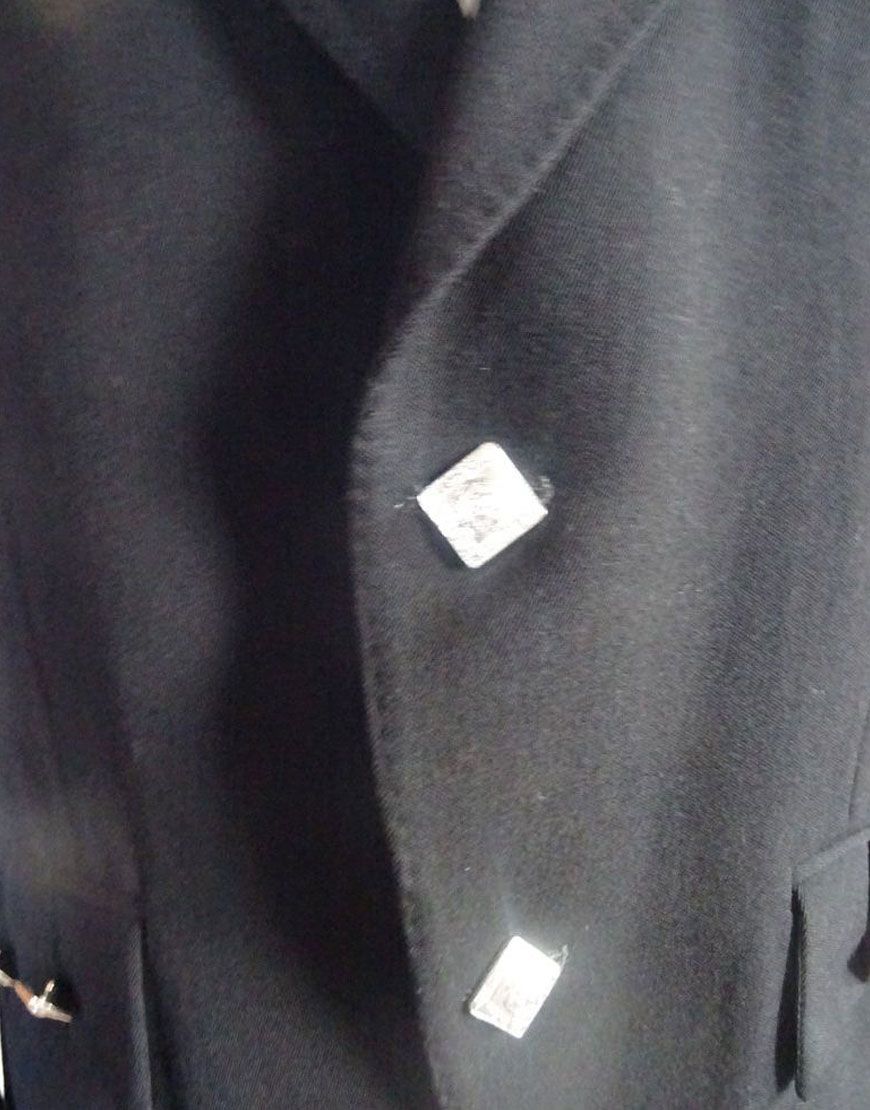 Prince Charlie Black Kilt Jacket with Silver Buttons
