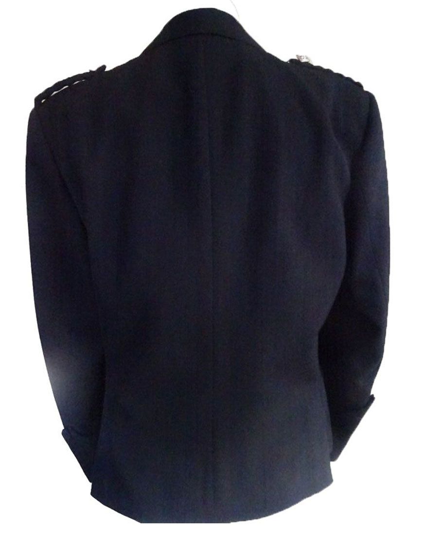 Prince Charlie Black Kilt Jacket with Silver Buttons