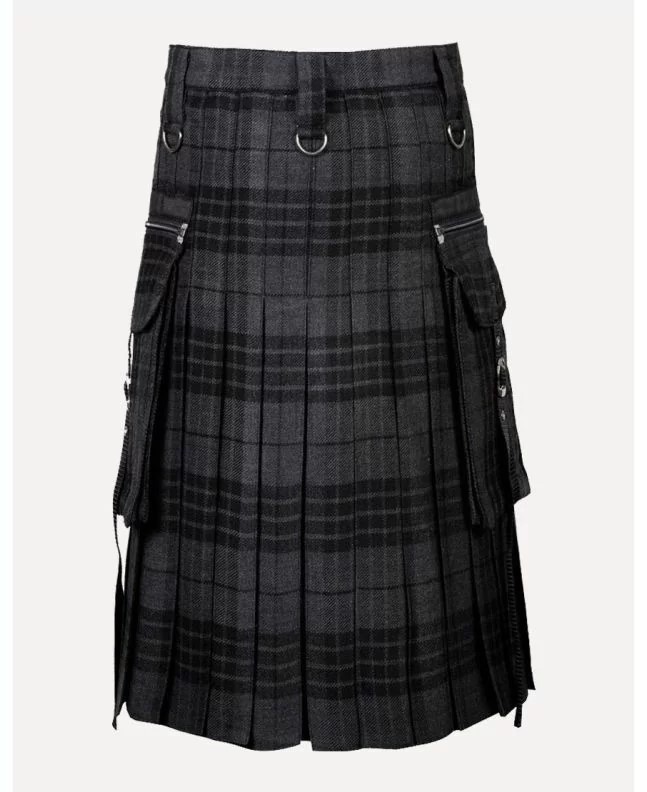 Punk Rock Grey Tartan Kilt