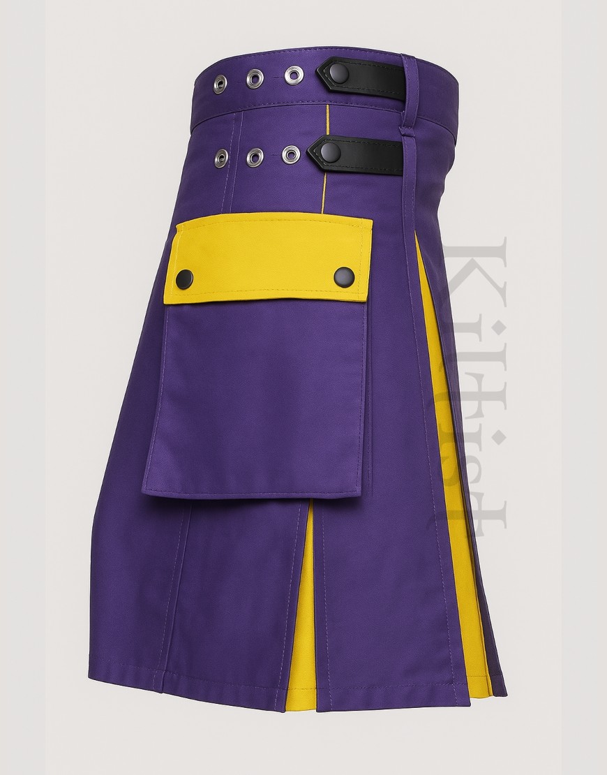 Purple and Yellow Utility Kilt