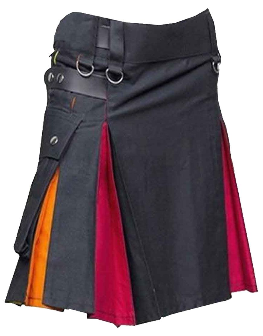 Rainbow Style Women Utility Kilt
