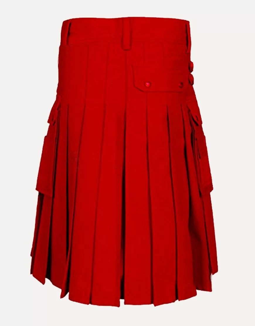 Red Utility Kilt for Men
