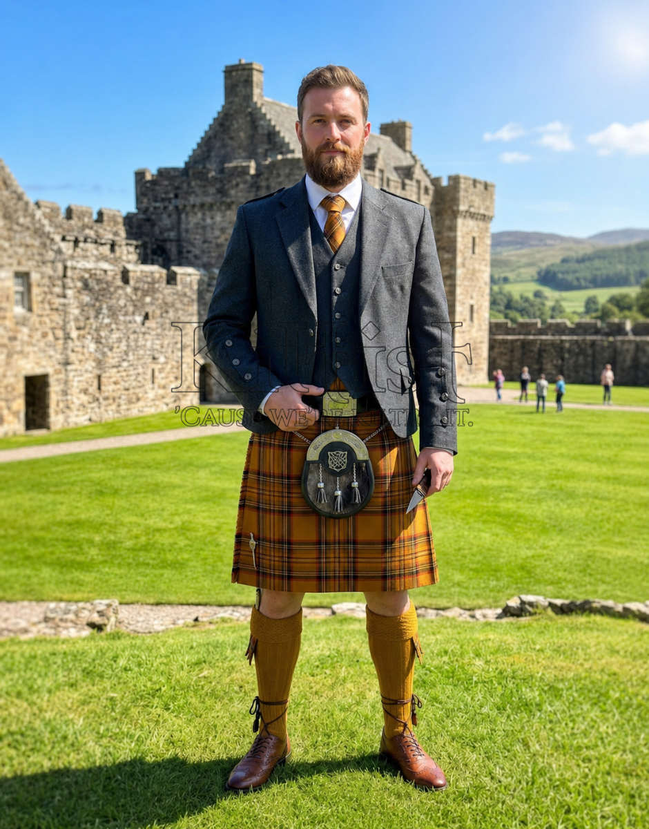 Royal Pumpkin Spice Men’s Tartan Kilt