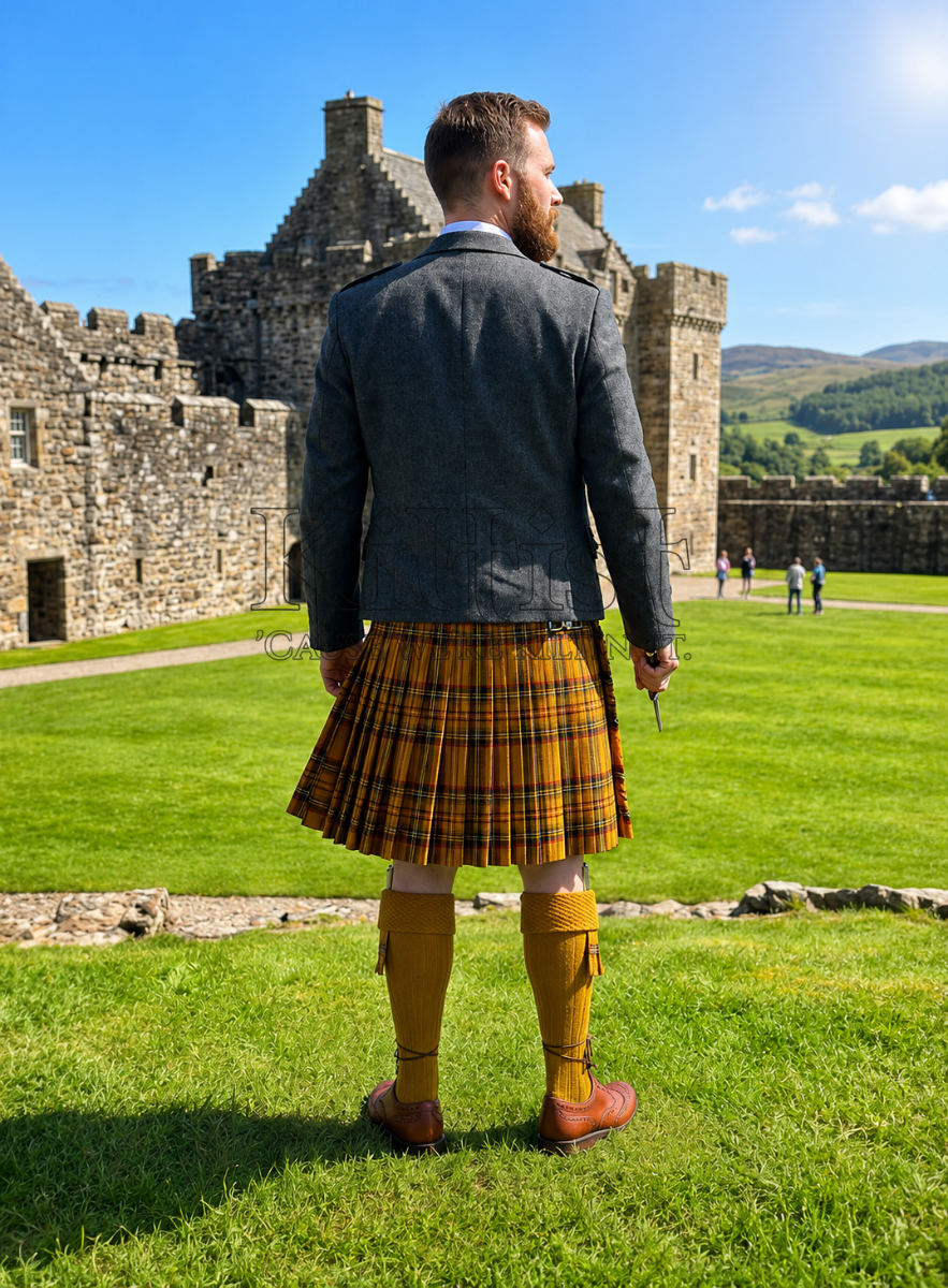 Kilt for Men in Royal Pumpkin Spice Tartan