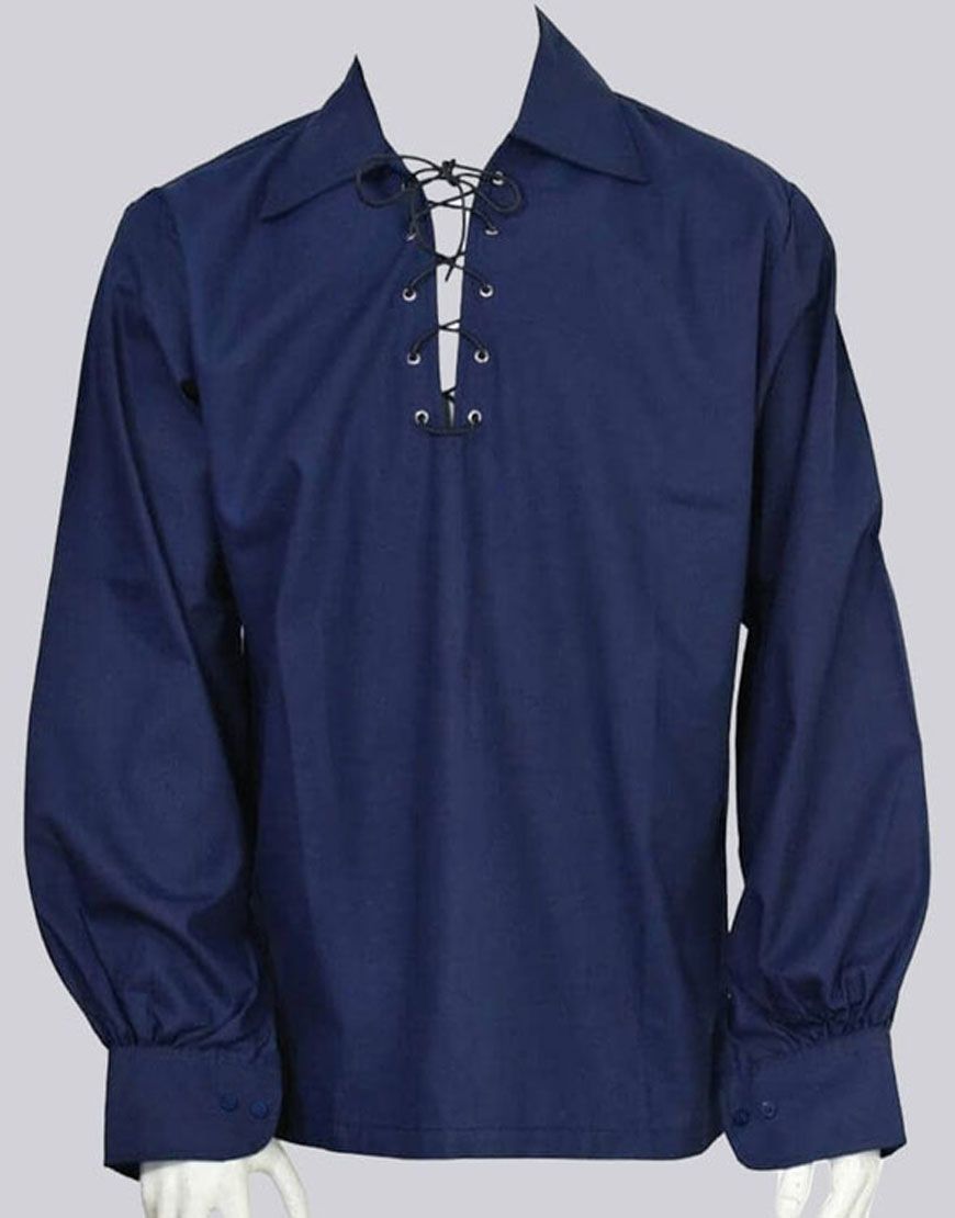 Scottish Blue Ghillie Kilt Shirt