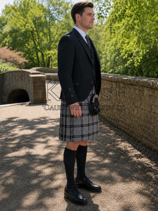 Men Snow Tartan Kilt