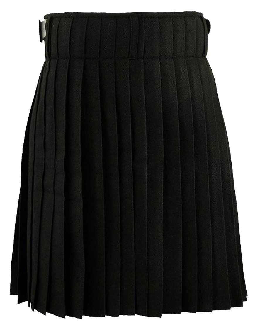 Solid Black Tartan Kilt