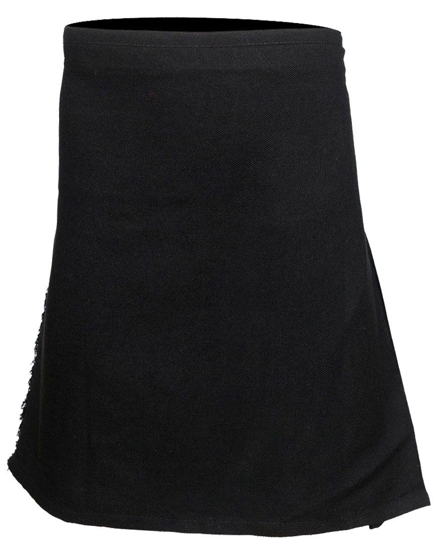 Solid Black Tartan Kilt