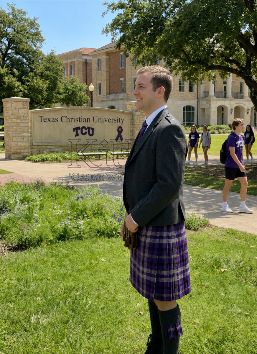 Tartan Texas Christian University Kilt for Men