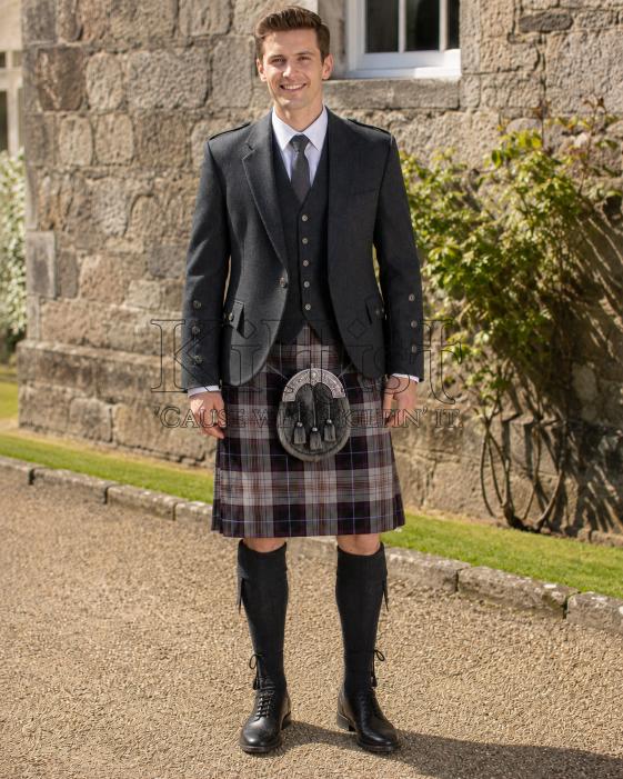 Tartan Kilt for Men – Grey Pride of Scotland