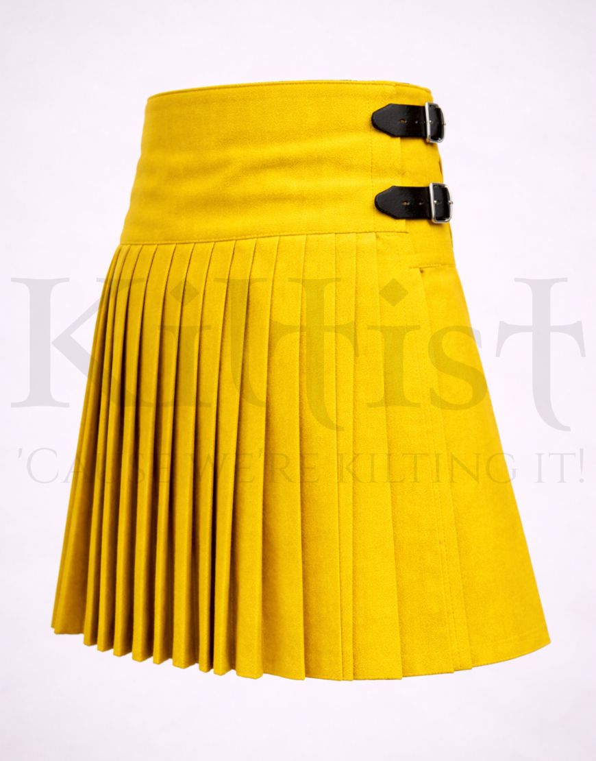 Yellow Pure Wool Kilt