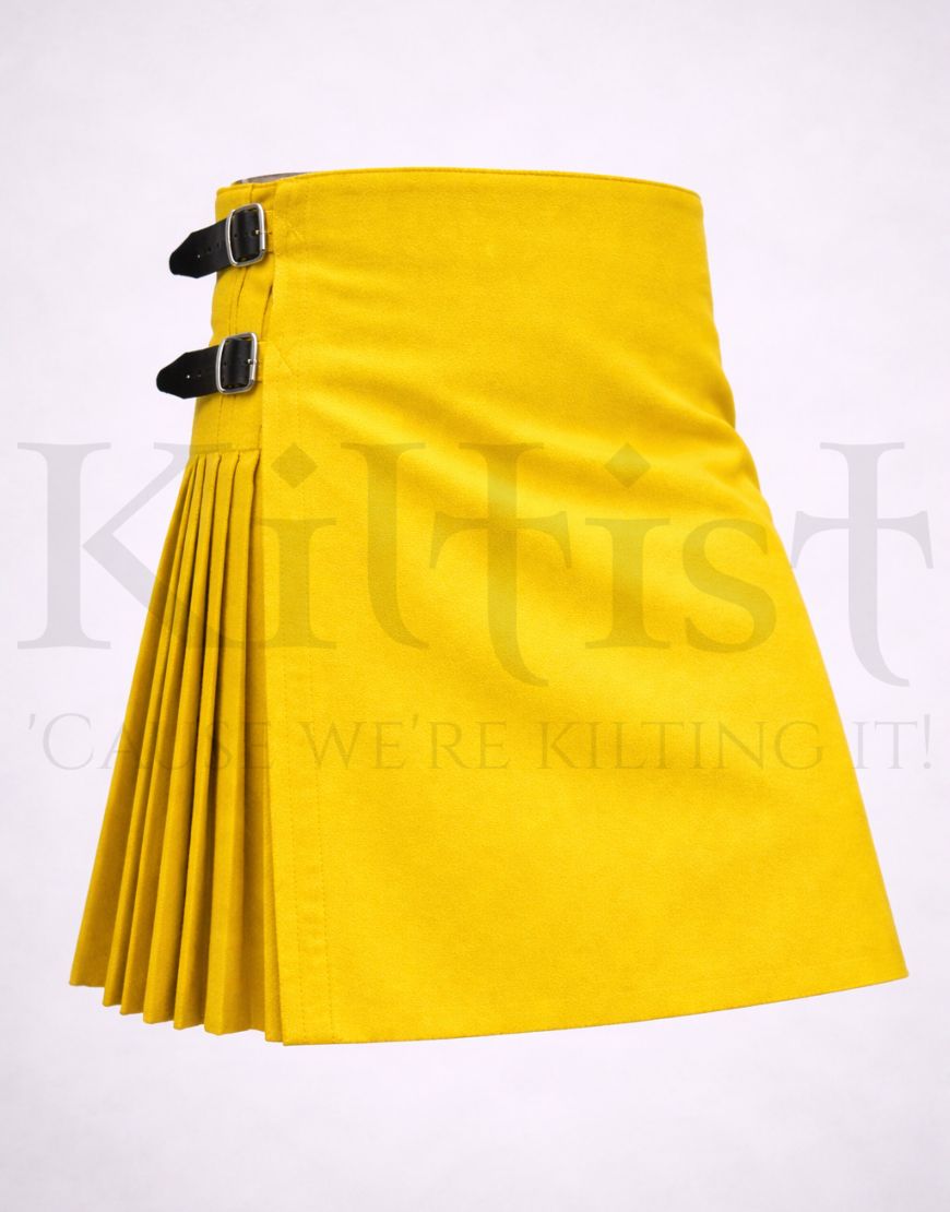 Yellow Pure Wool Kilt